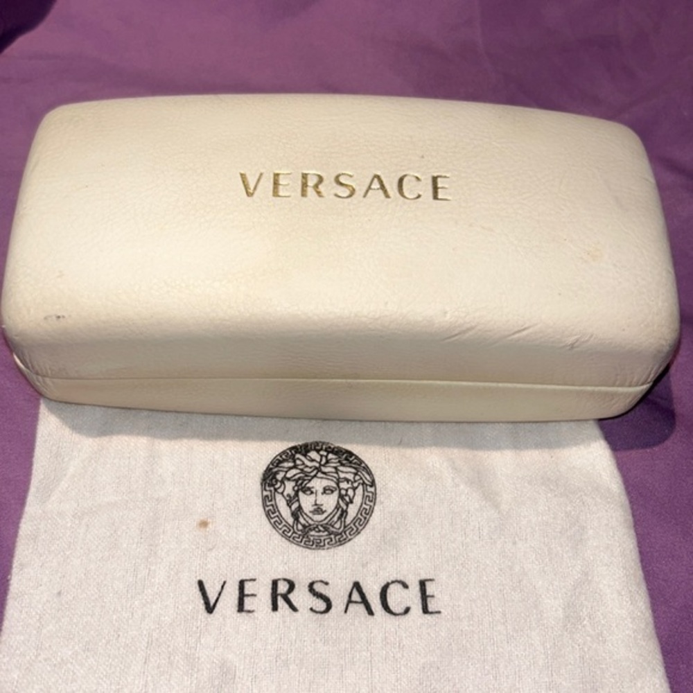 Vintage Italian made in Italy Versace Glasses case minors signs of use White